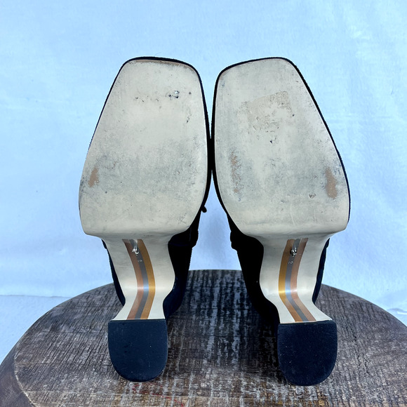 SAM EDELMAN Boots Womens Size 10 Black Suede Jaye Block High Heel Side Zipper - Picture 7 of 11